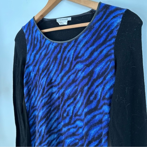 Gerard Darel Wool Blue Zebra Sweater Size Medium - Picture 3 of 11